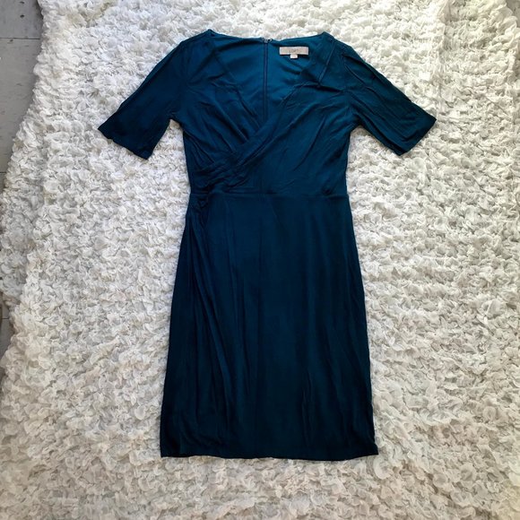 dark teal wrap dress